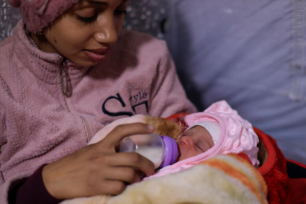 Gaza, 2025: safe delivery supported by UNFPA & KSRelief partnership.