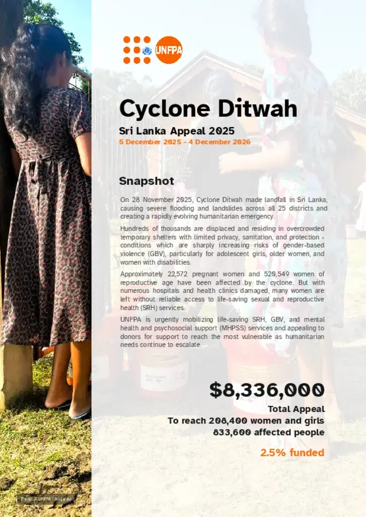 UNFPA Sri Lanka Cyclone Ditwah Appeal